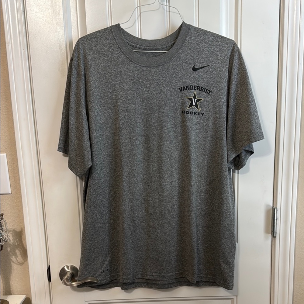 Nike Vanderbilt Hockey Gray Short Sleeve Tee Athletic Style